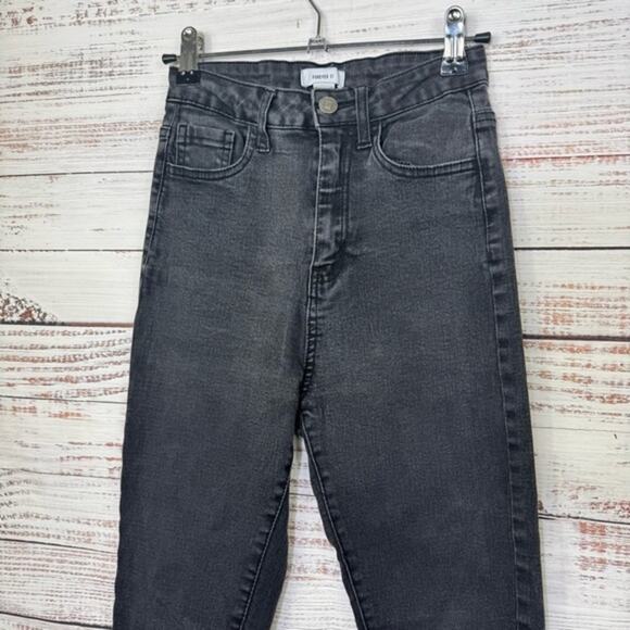 Forever 21 Jeans faded black High Rise size 25 super‎ skinny denim Jeans - Picture 2 of 7